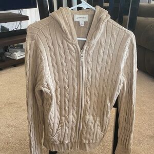 St. John's Bay Women's Beige Cable Knit Cardigan